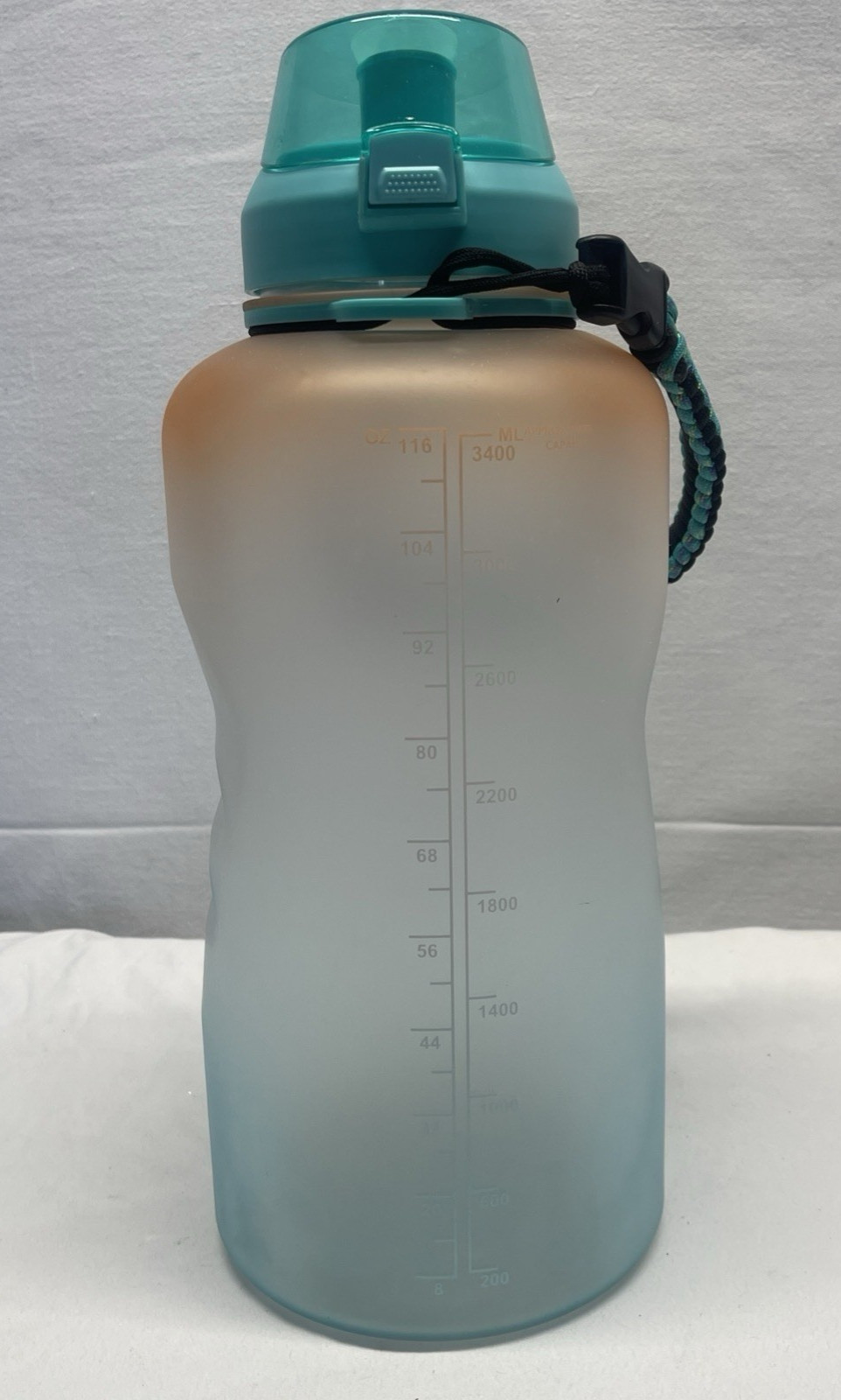 Multicolor Motivational Water Bottle Hydration 64 oz w/Strap Work Out Exercise