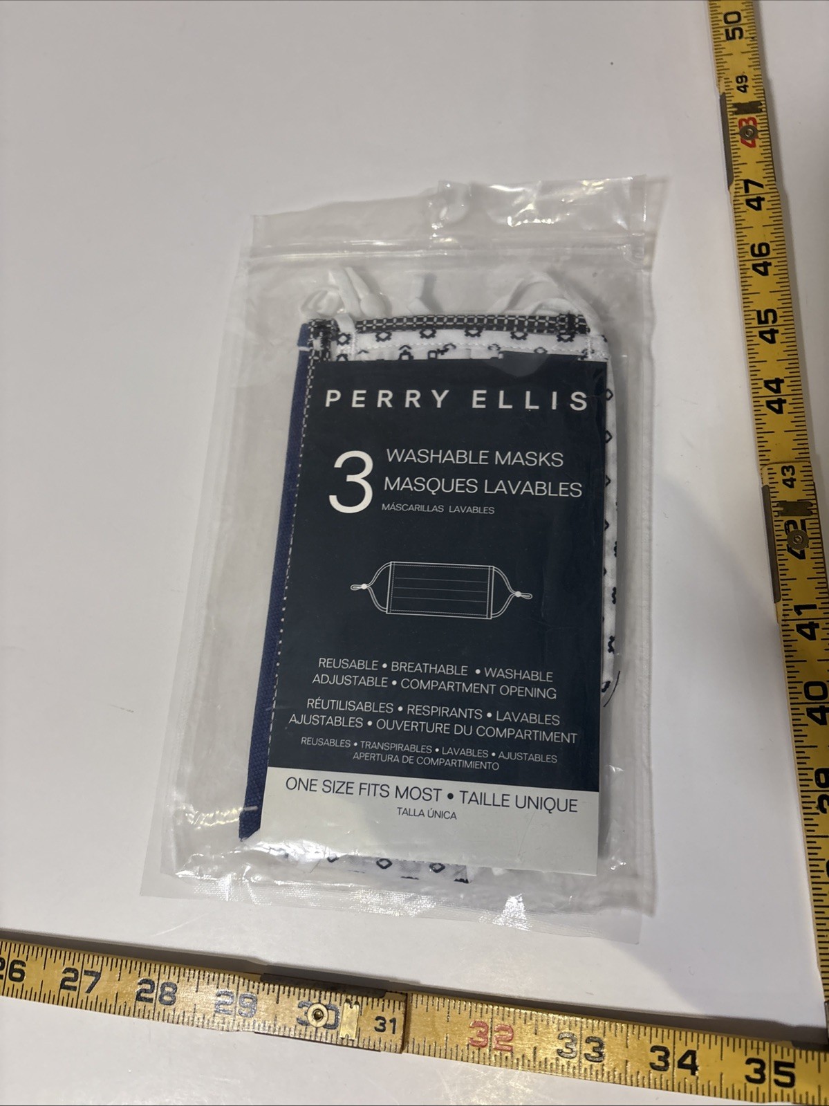 Perry Ellis Washable Masks One Size Fits Most 3 Pack