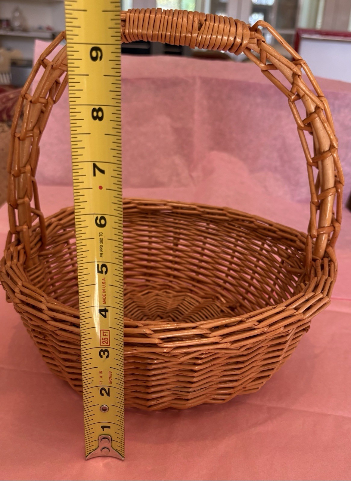Vintage All Purpose Brown Wicker / Rattan Basket Gift Easter Bread Decorative