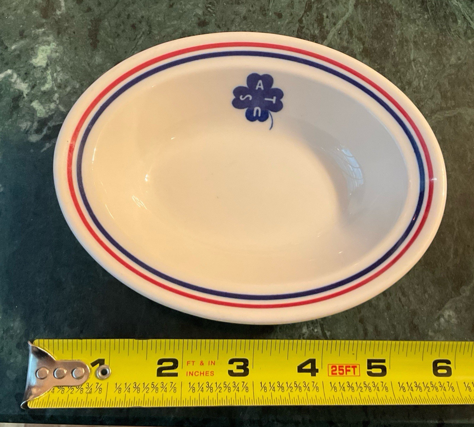 Oval Fruit Veggie Berry Bowl United States Army Transportation Corp USAT Clover