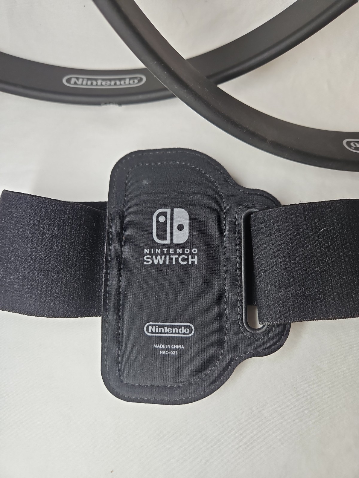 2 Nintendo HAC-023 Ring-Con & 1 Leg Strap for Switch Black/Gray