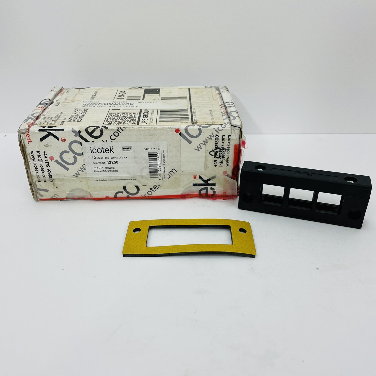 (Qty 1) Icotek 42258 KEL-E3 Split Cable Entry Frame & Gasket 3-Small Black ~NEW~
