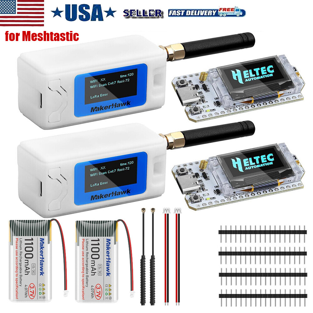 2X V3 ESP32 Meshtastic LoRa Development Board SX1262+915MHz Antenna+Case+Battery