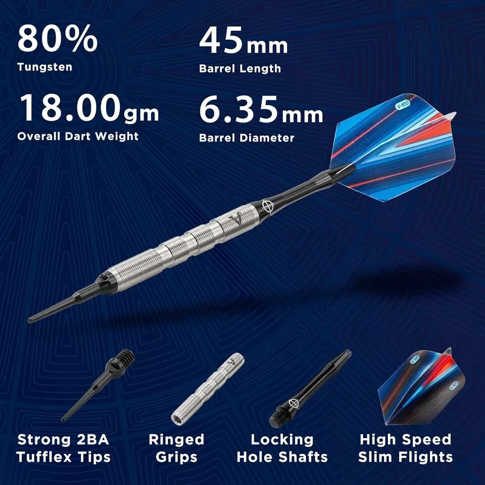 Viper Sidewinder 80% Tungsten Soft Tip Darts, 18 Grams