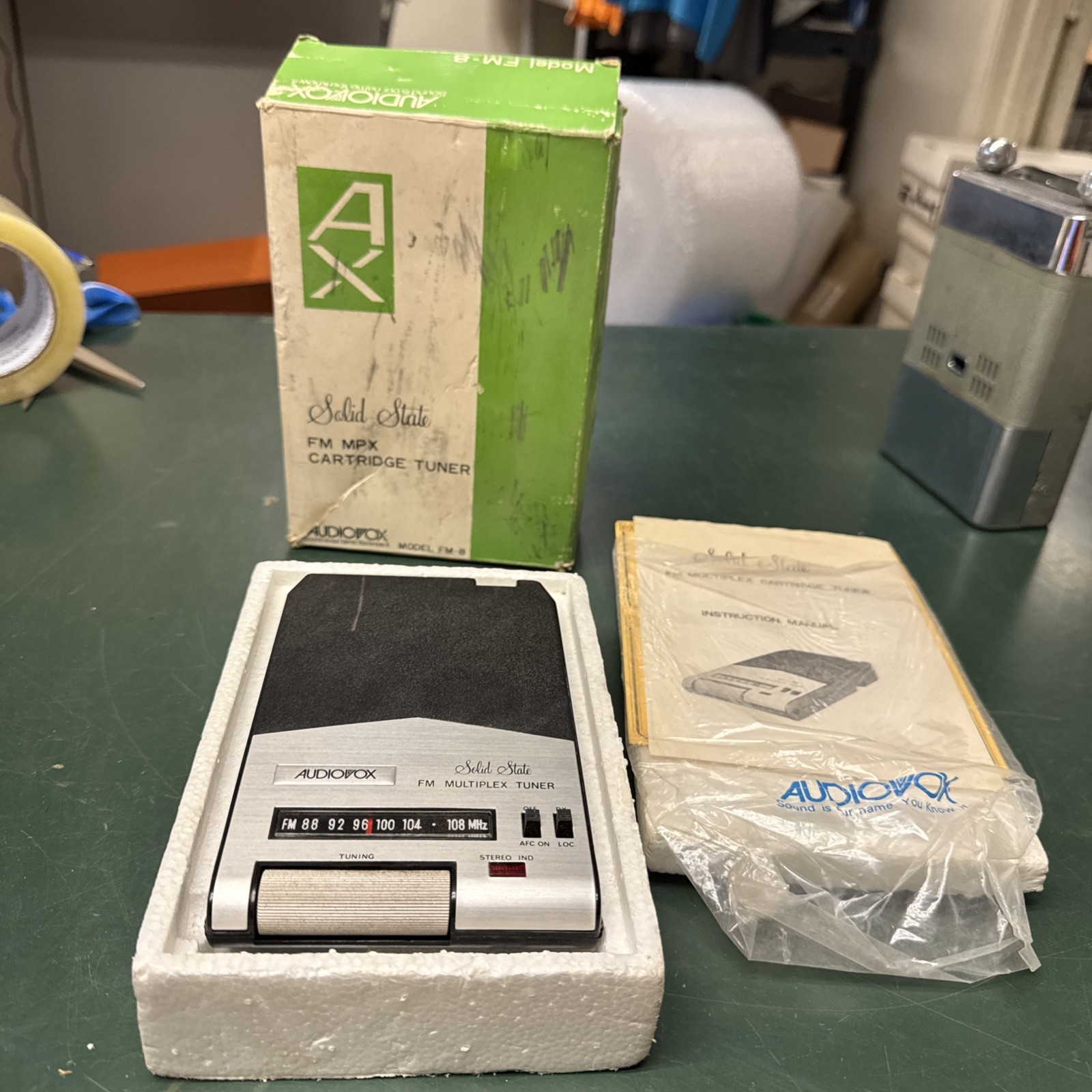 Vintage Audiovox Solid State FM Radio Multiplex Tuner Adapter For 8 Track Player