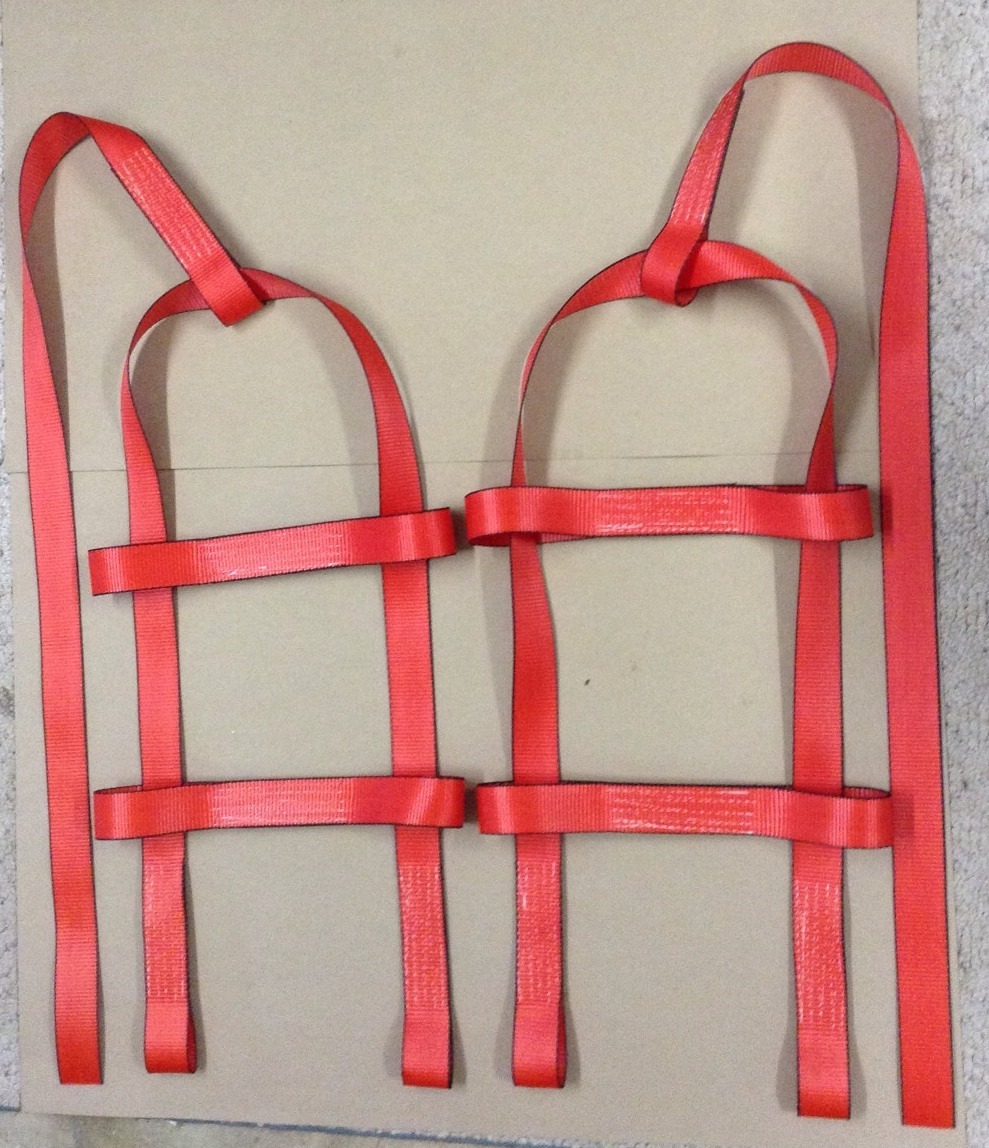 DEMCO KAR KADDY Basket Straps Tow Dolly Wheel Net LOOP END RED USA MADE