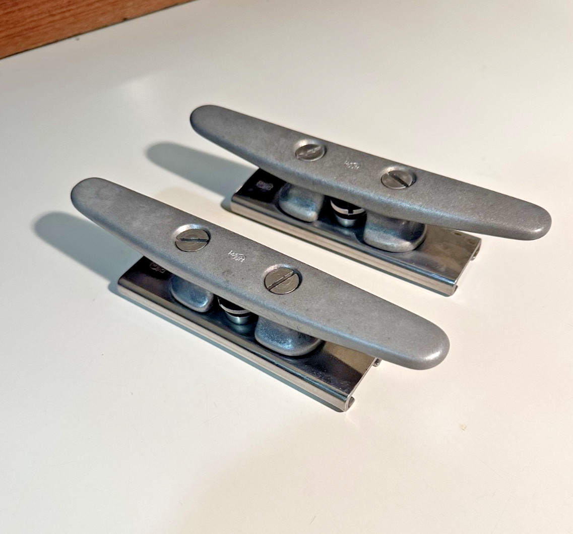 A Pair of Schaefer Midrail 8" Aluminum/ S.S. Cleats For 1  1/4  T-Track