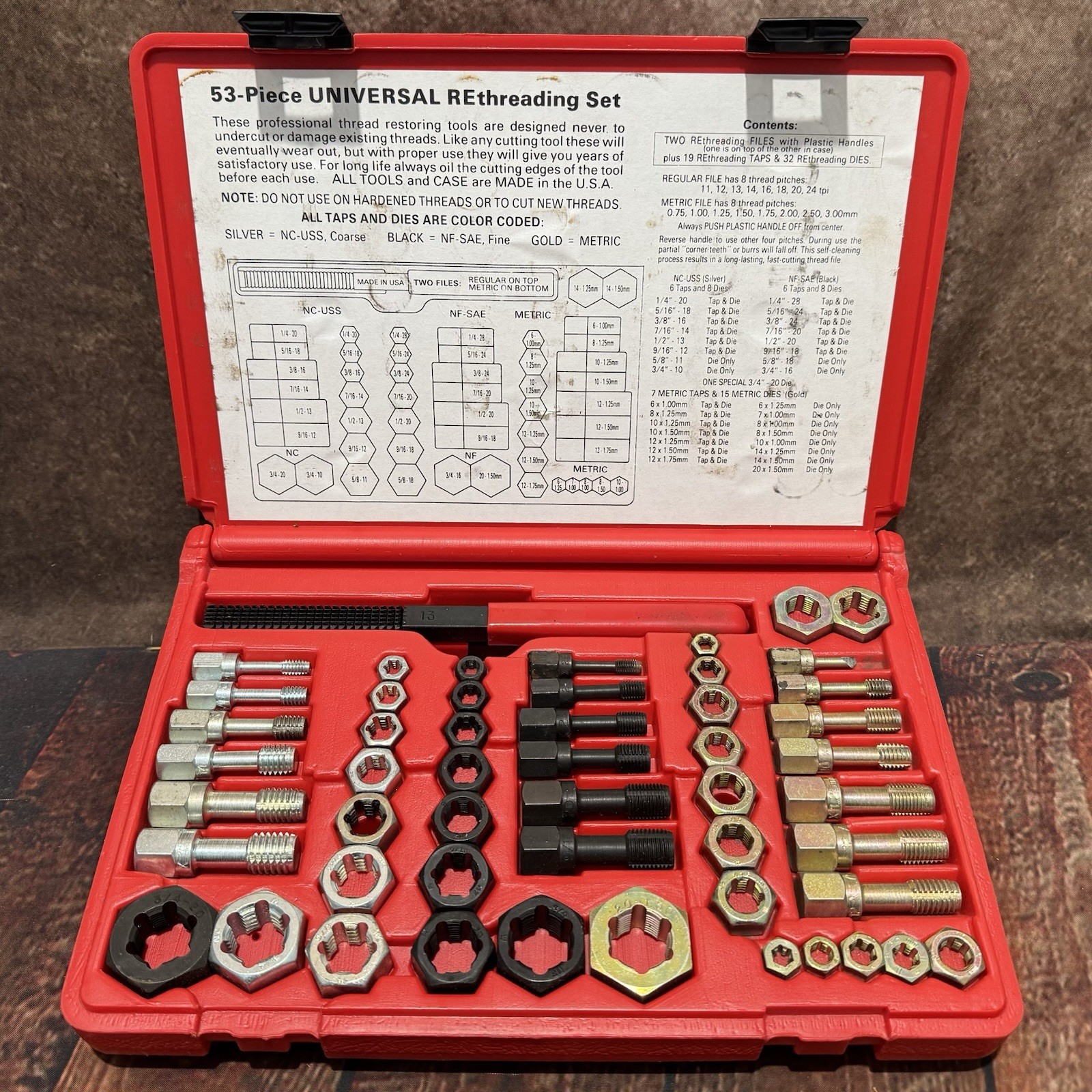 Cornewll Tools JA-1853 53pc. Universal Rethreading Tool - ONE PIECE BROKEN