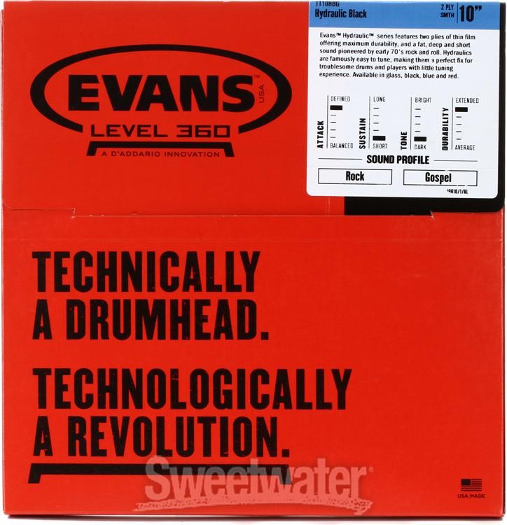 Evans Hydraulic Series Drumhead - 10" - Black