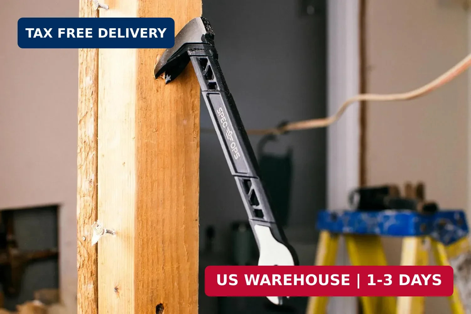 Spec Ops Tools Nail Puller Cats Paw Pry Bar for Prying, Demolition & Nail Pullin