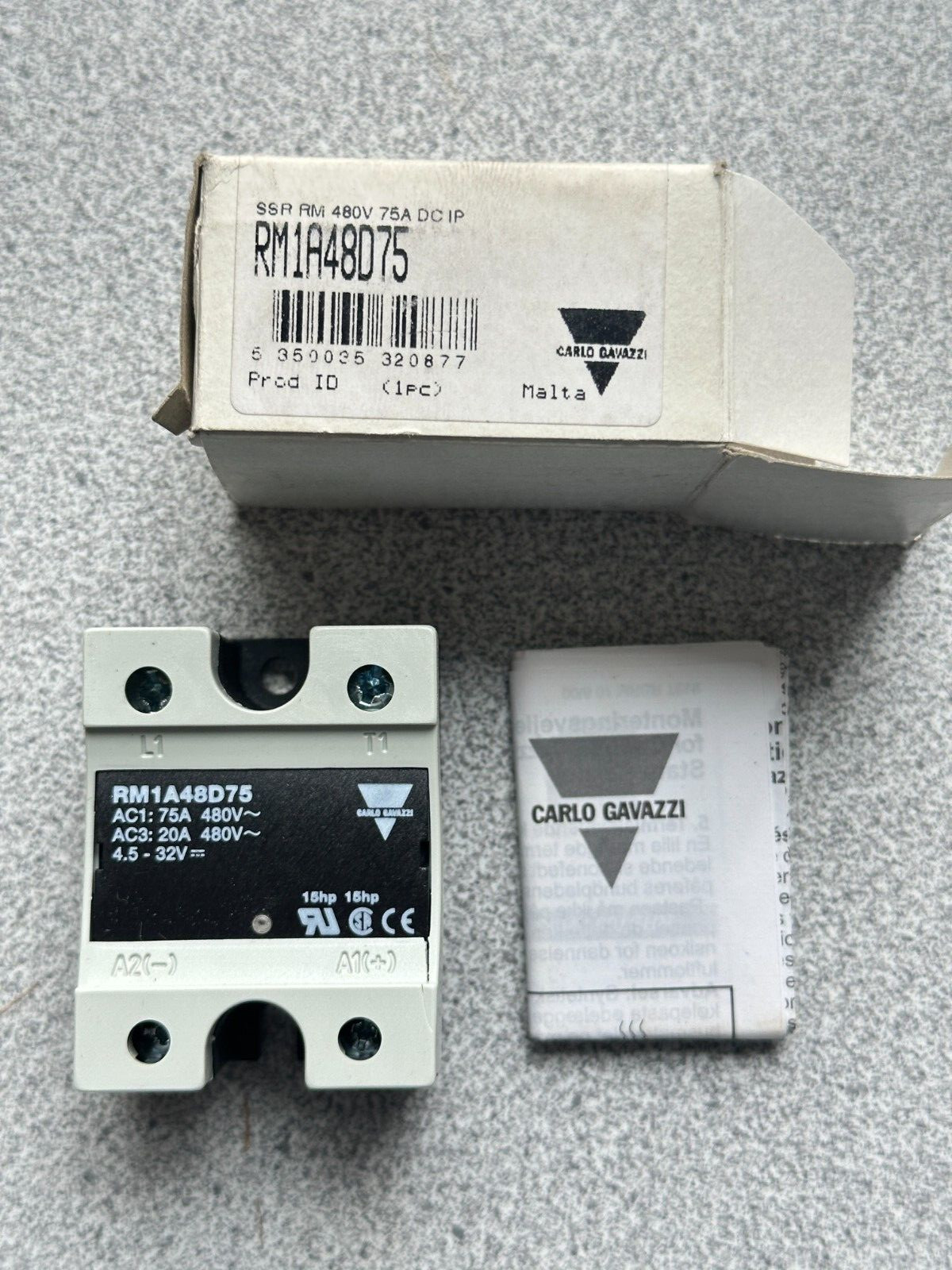 NEW Carlo Gavazzi RM1A48D75 Solid State Relay, Genuine, USA SELLER