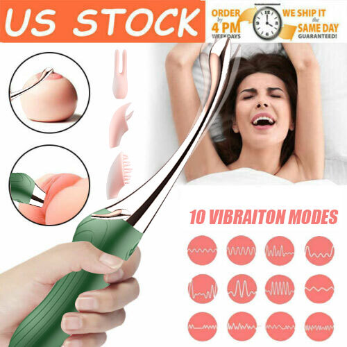 3 Heads Orgasm Vibrator Clit G-Spot Dildo Nipple Massager Sex Toys Rechargeable