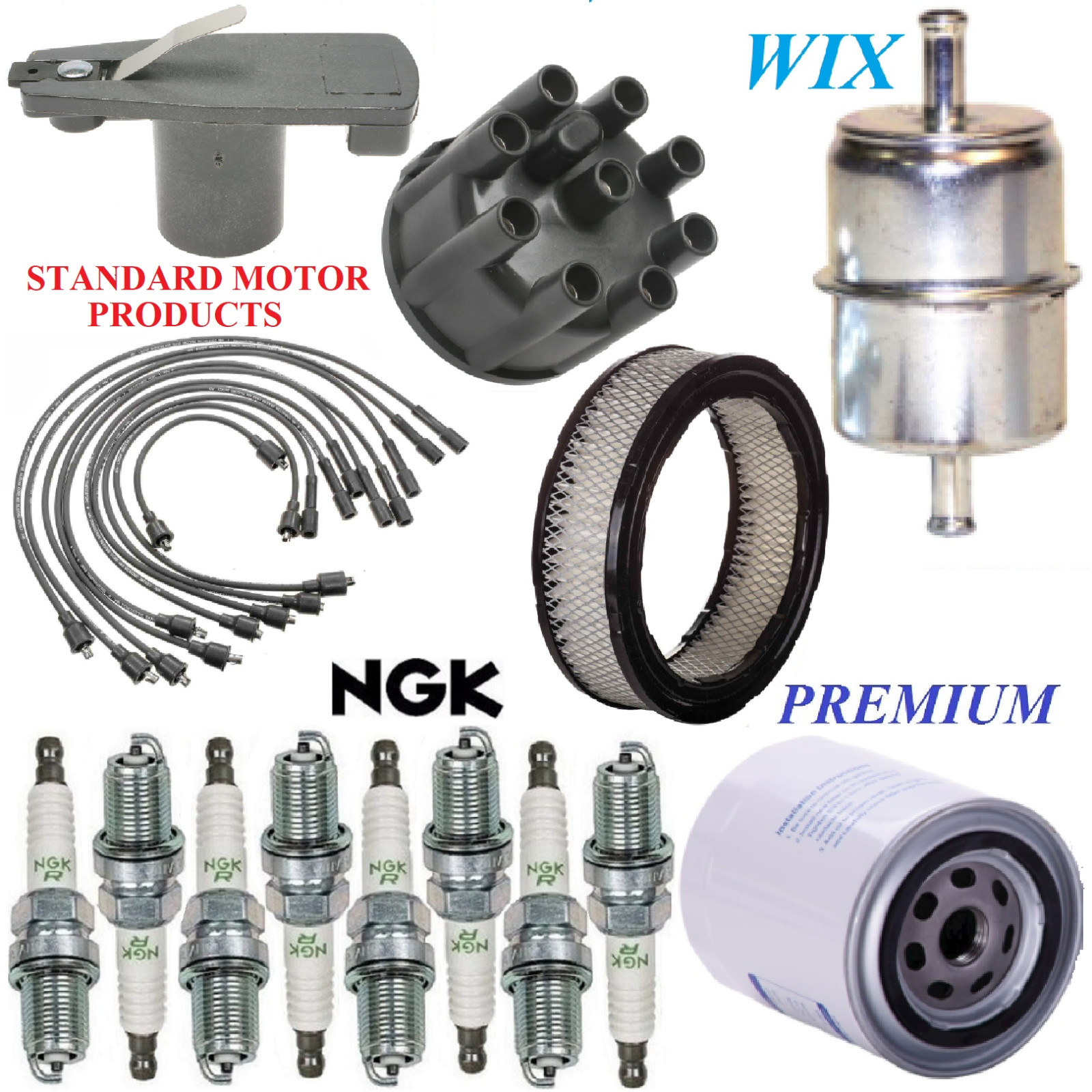 Tune Up Kit Filters Cap Rotor Wire Spark Plugs For PLYMOUTH PB100 V8 5.2L 1979
