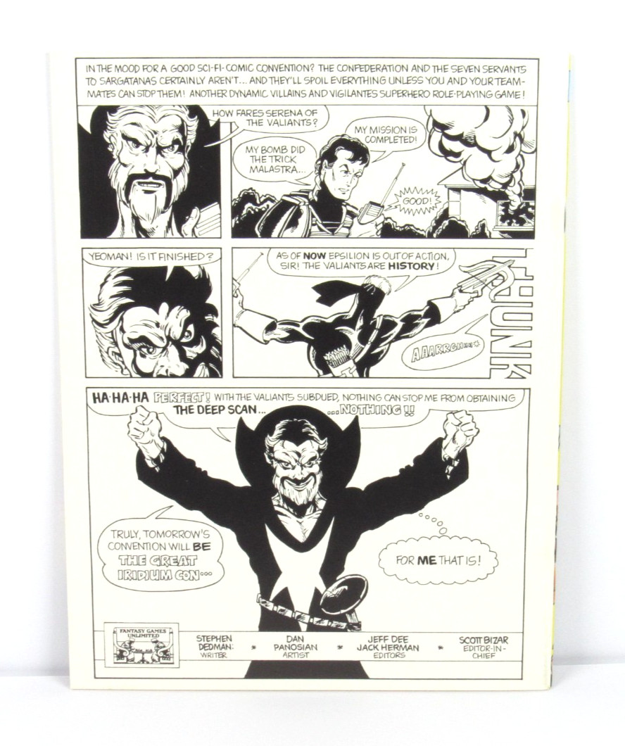 1986 Fantasy Games Unlimited Villians & Vigilantes Great Iridium Con Uncut