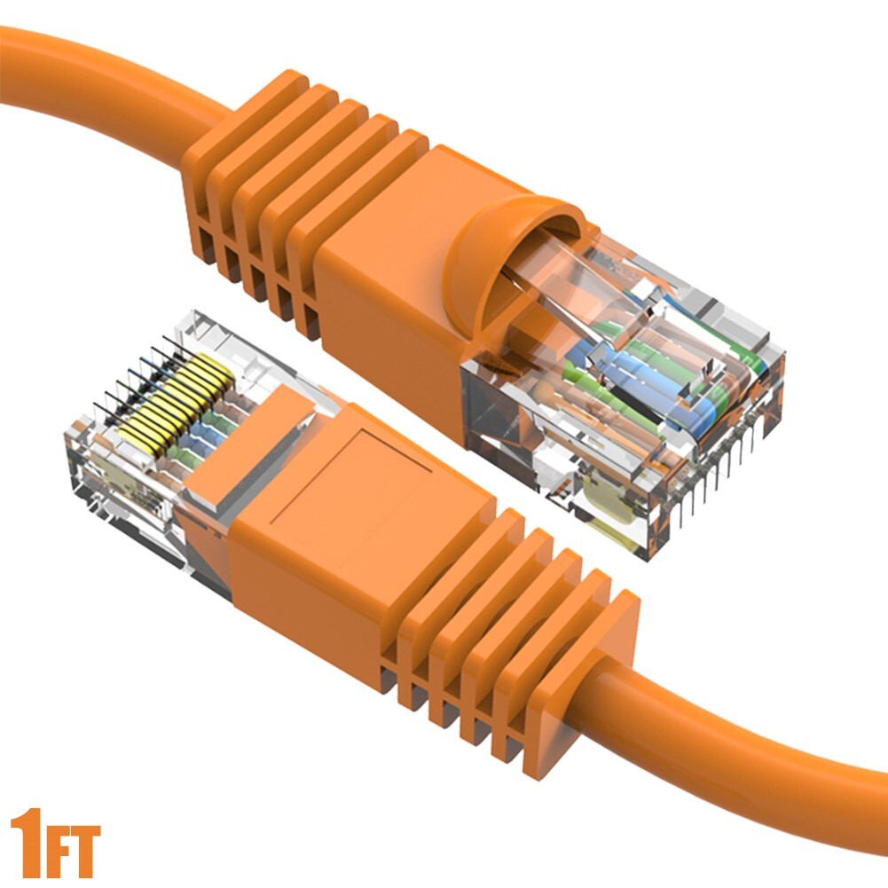 1FT Cat6 RJ45 Ethernet LAN Network UTP Snagless Patch Cable Pure Copper Orange