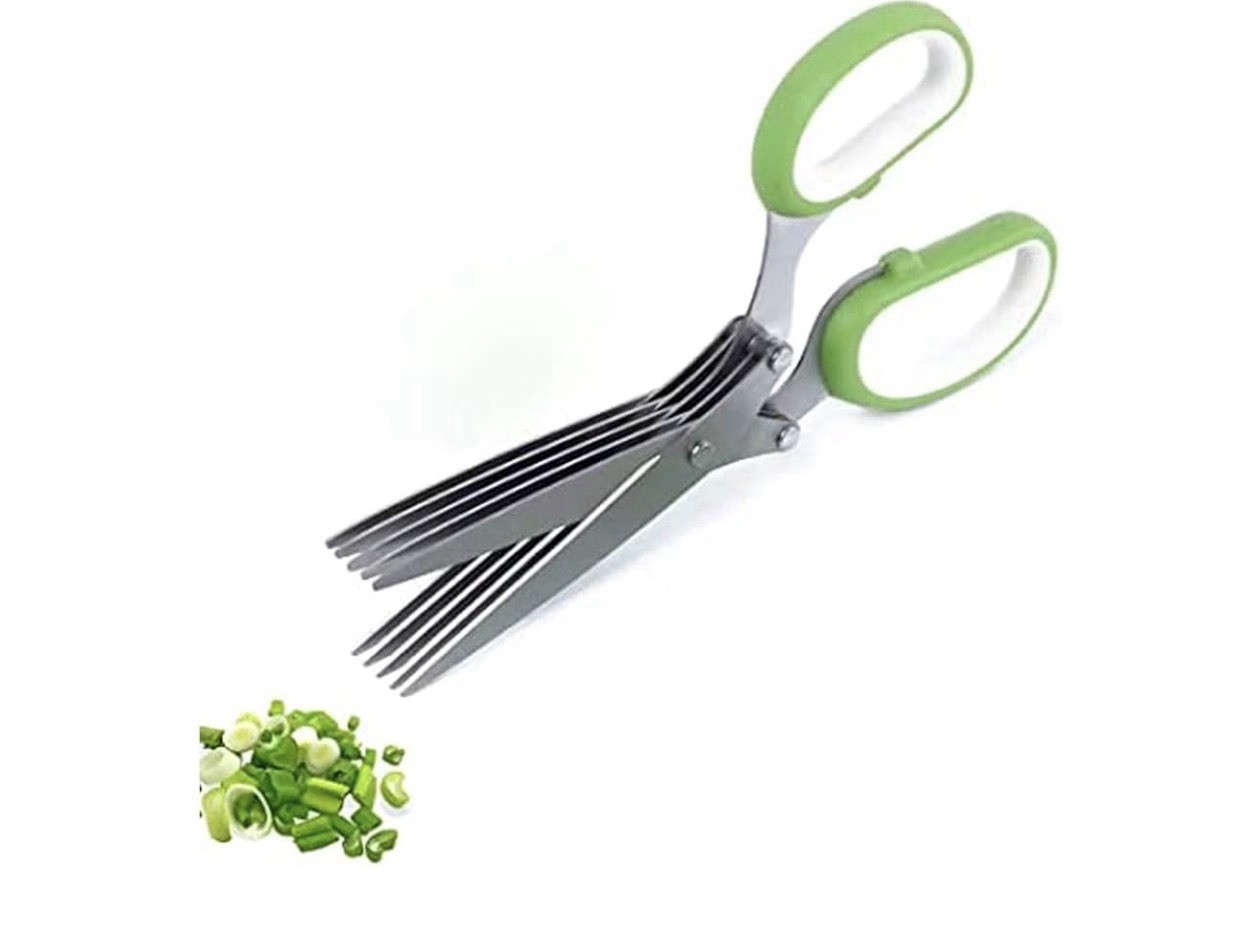 Five-blade stainless steel kitchen scissors, suitable for cilantro scallio 2pcs