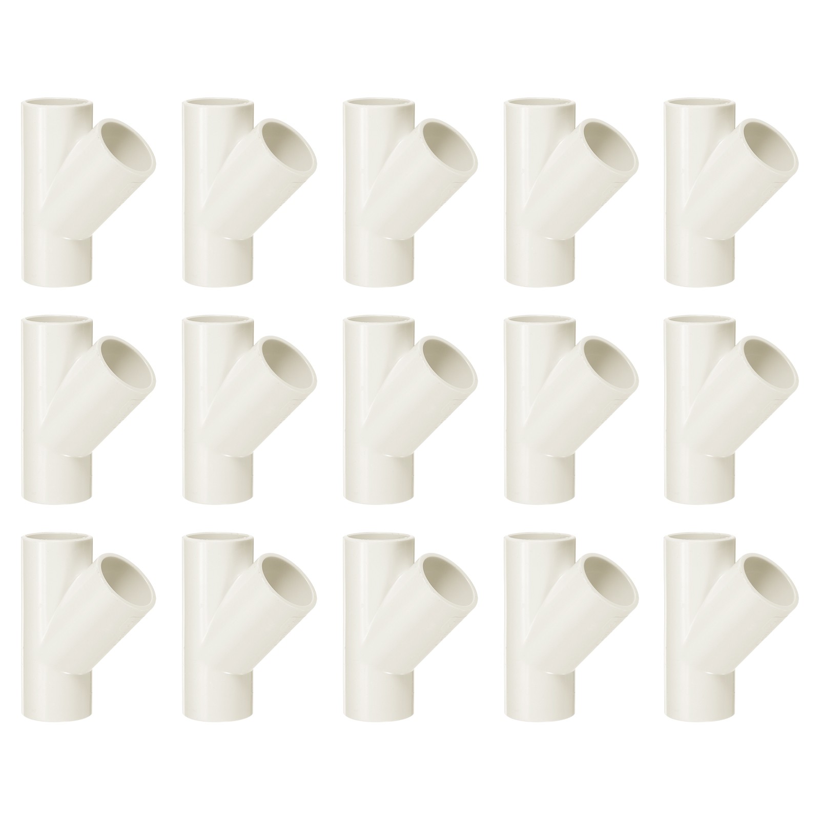 15Pcs PVC Fitting, 3 Way 45 Degree PVC Fitting 25mm PVC Connector Coupling White