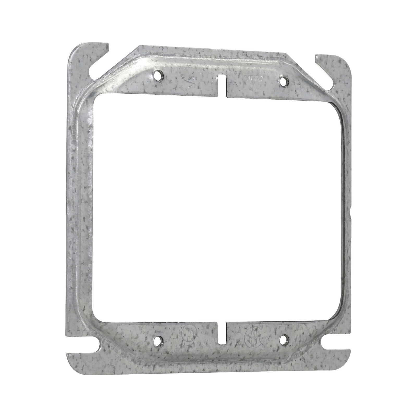Crouse-Hinds TP498 4'' Square 2-Device 1/2" Raised Steel Mud Ring Box Cover