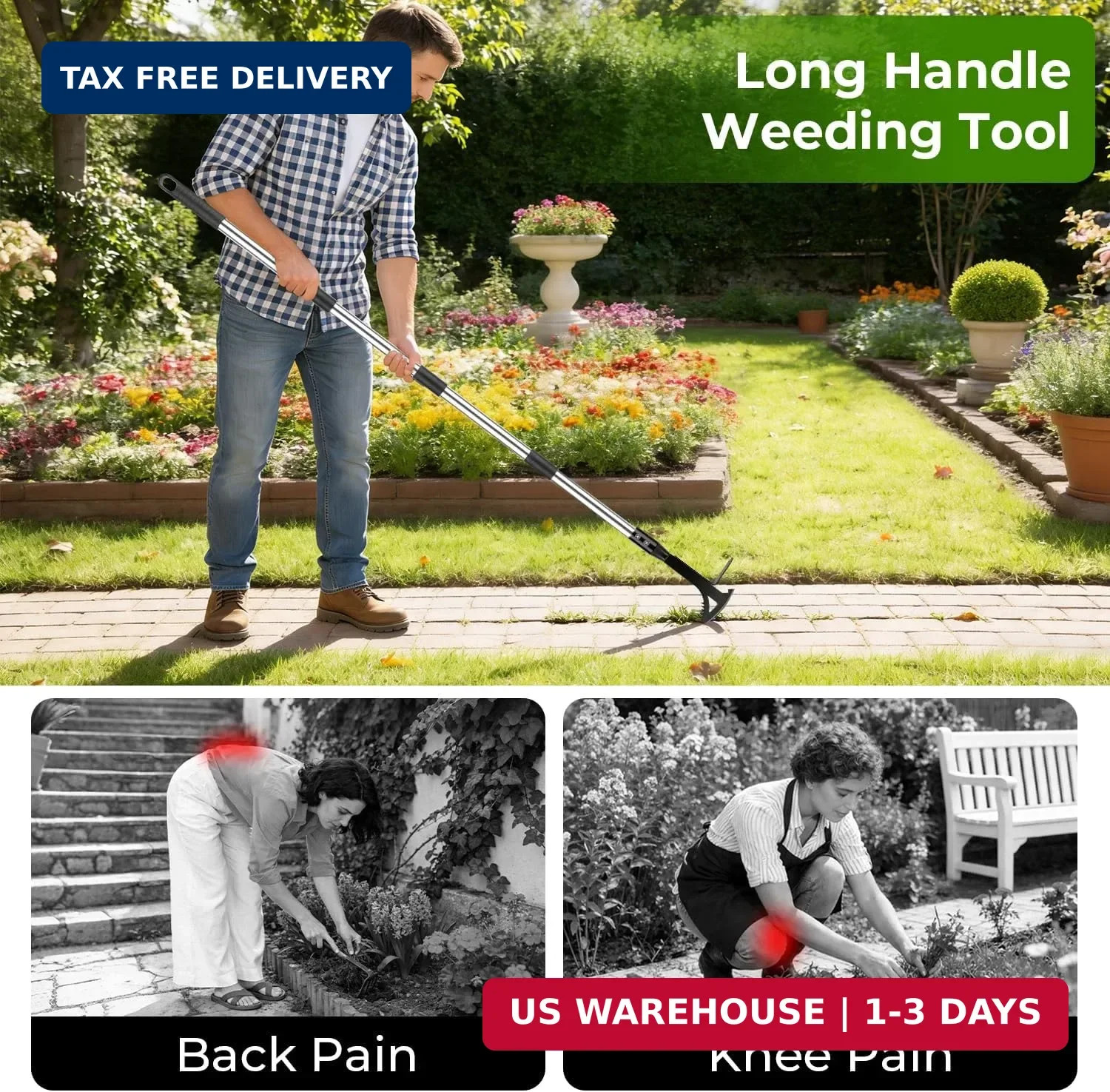 Manganese Steel Crack Weeder Tool,Multi-Functional Weed Puller Tool,Heavy Duty C