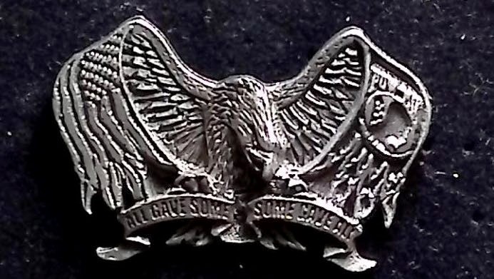 Vintage Military Eagle Lapel Pin Double Clutch Metal Collectible