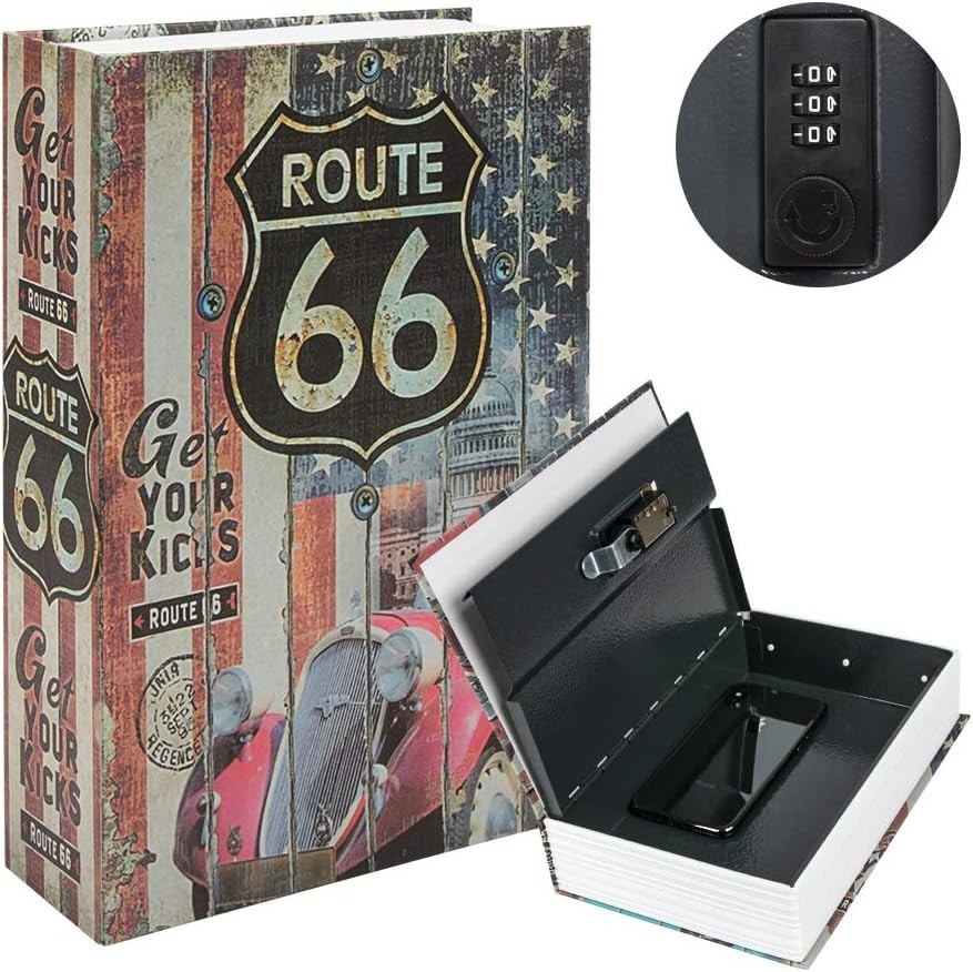 Compact 9.5" Hidden Lock Box with Combination Lock for Secure Valuables Storage