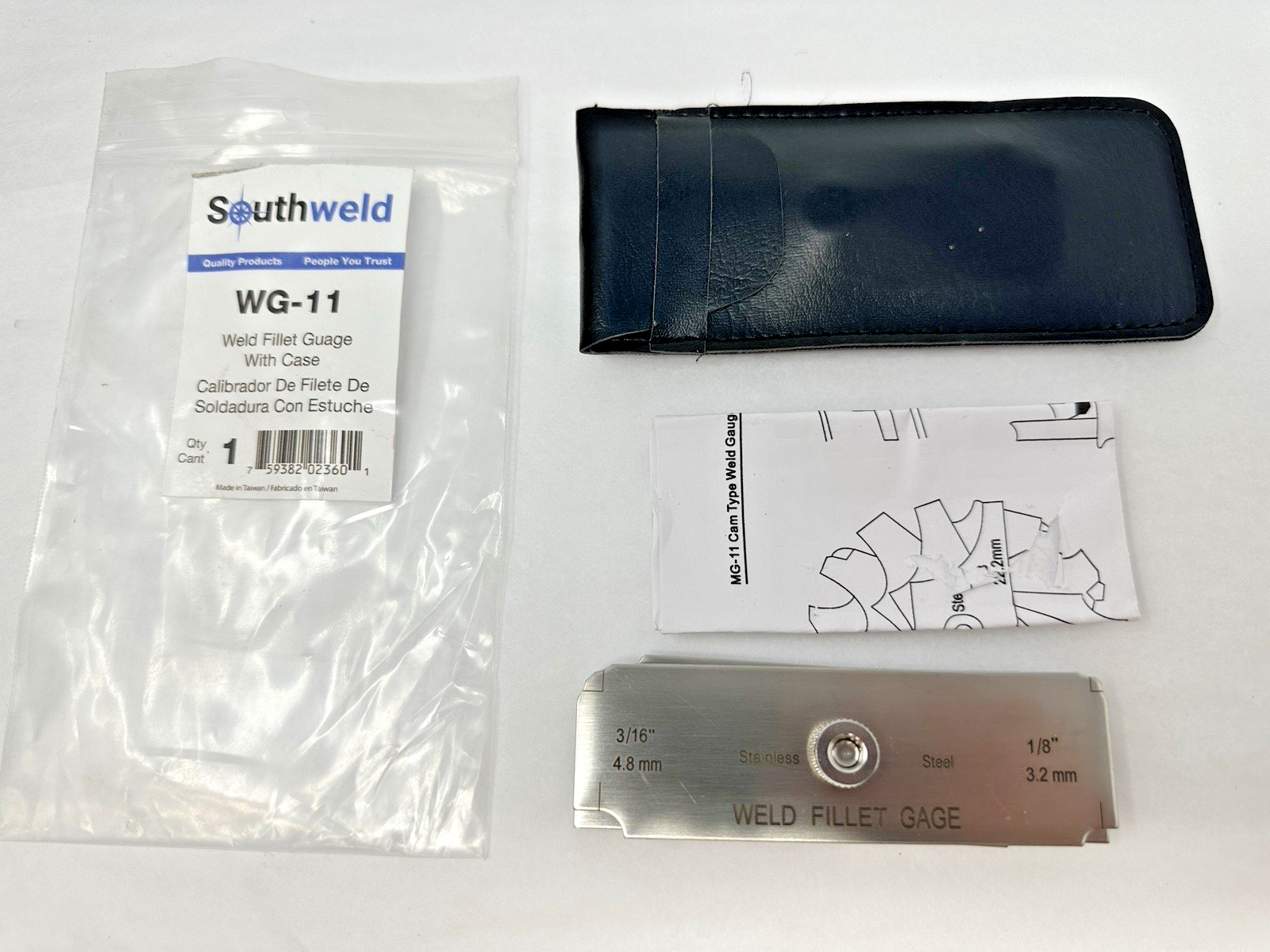 New Stainless Steel Weld Fillet Gauge Cam Type WG-11 Fast Free Shipping!