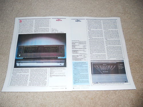 Proton AA-1150 Amplifier Review, 2 pg, 1988, Full Test