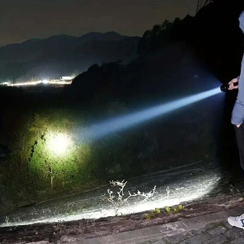 350000000 Lumen Super Bright LED Tactical Flashlight Rechargeable LED Work Light