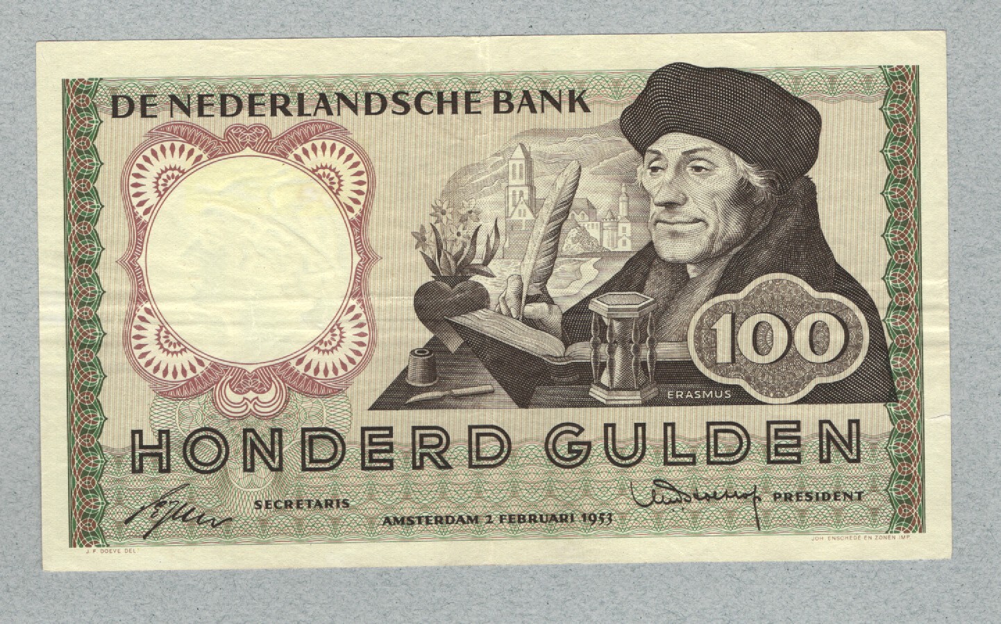 Netherlands 100 Guilders 1953 P89 VF++  (120) Catalog Price $160