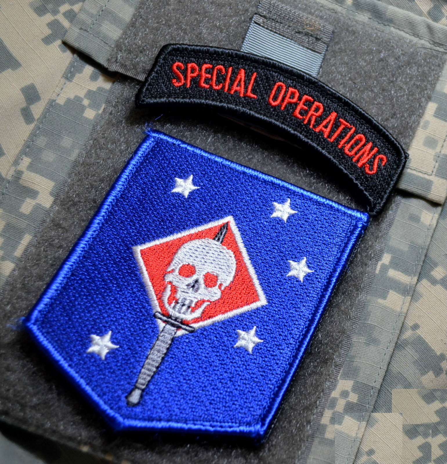 USMC MARFORCOM JOINT TASK FORCE RECON vêlkrö PATCH: PARAMARINE RAIDERS (subdued)