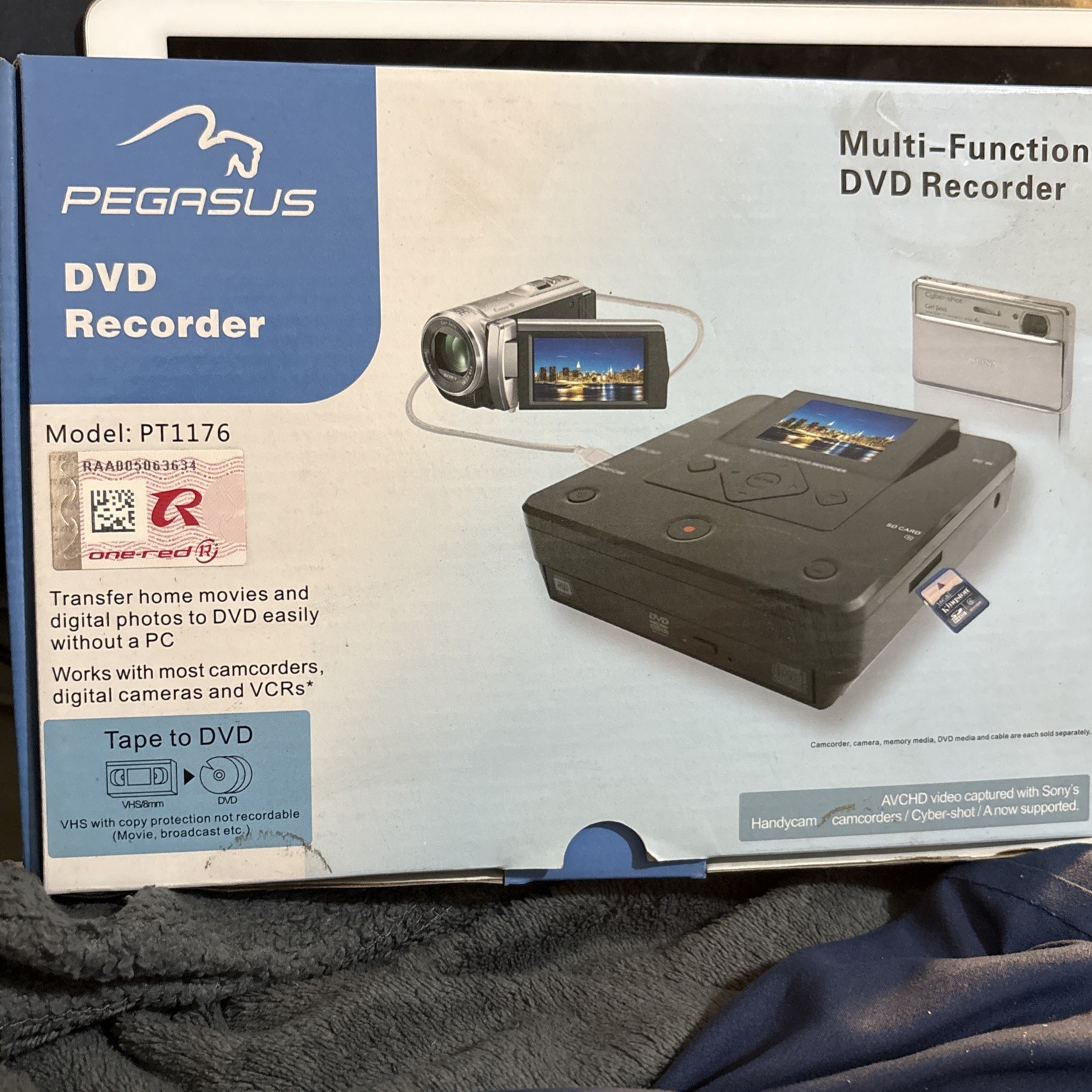 New Pegasus DVD Recorder Tape To DVD Multi Function Model PT1176