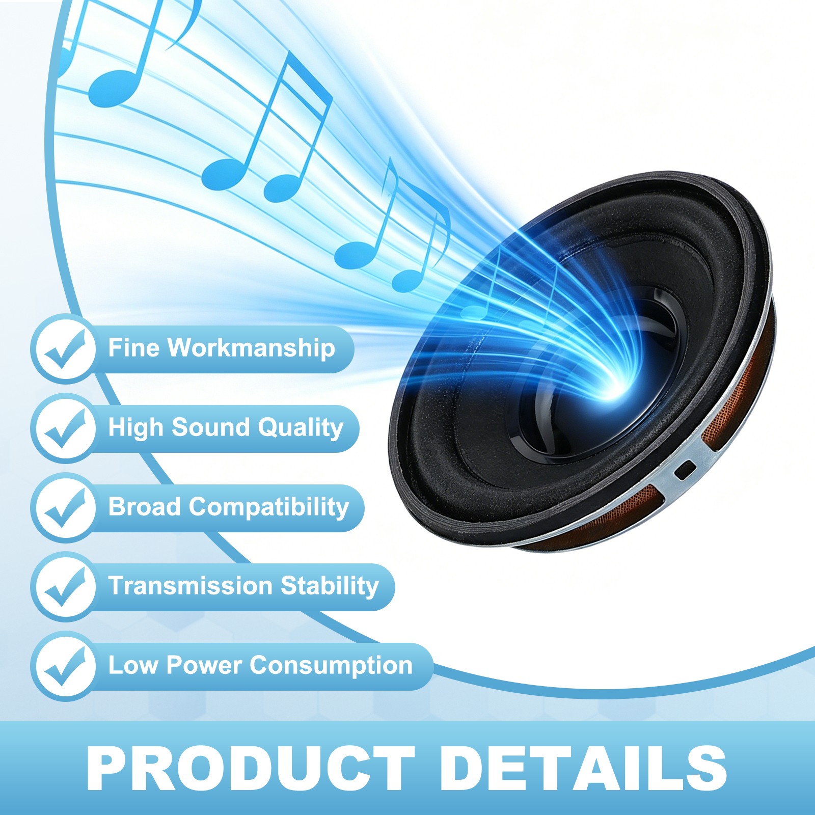 6Pcs 2W 8Ohm Small Speakers Square Micro External Magnet Speaker 50x18mm Black