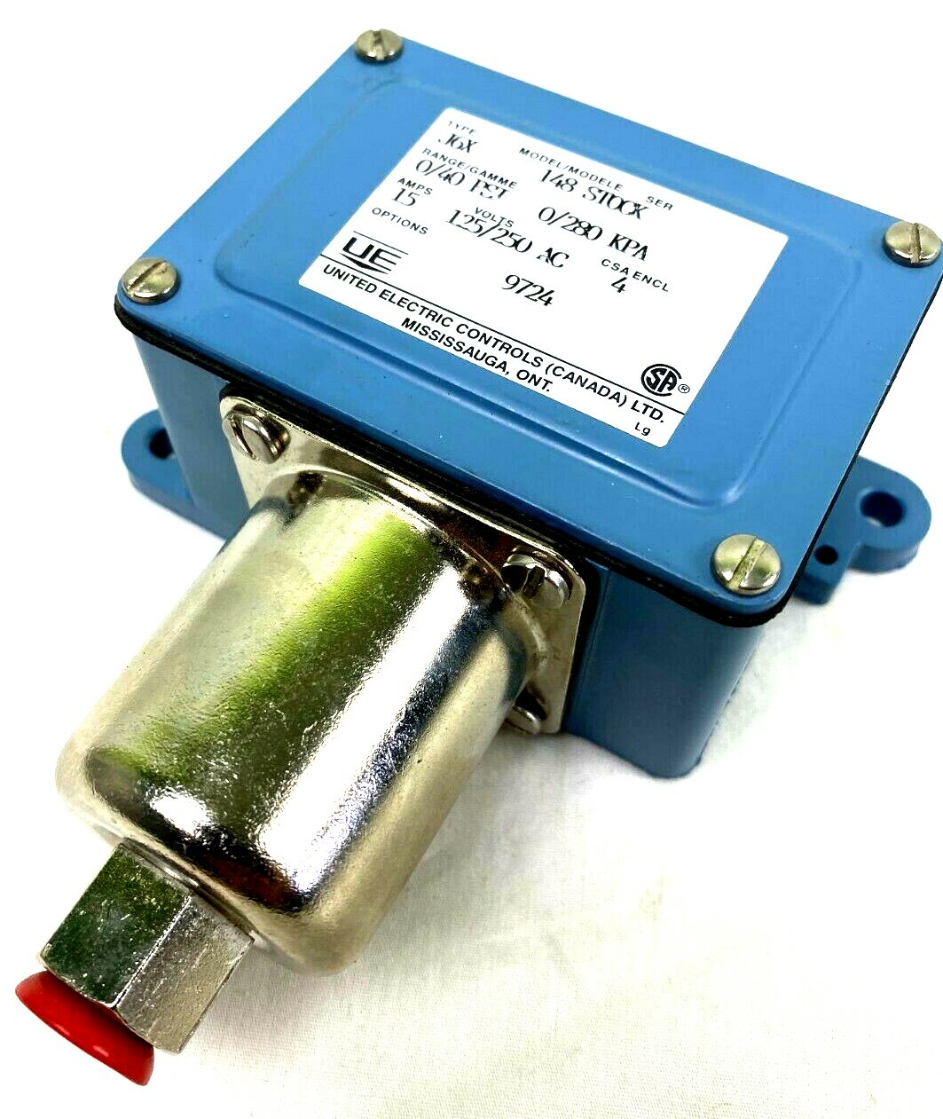 United Electric Controls Model# J6X 148 125/250 Volts 15 Amp Pressure Switch