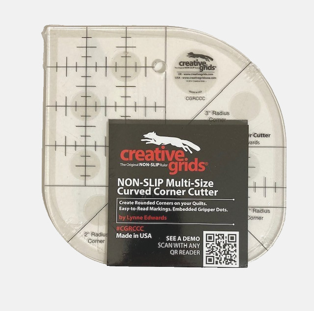 Creative Grids Curved Corner Cutter Non-Slip Quilt Ruler #CGRCCC  New