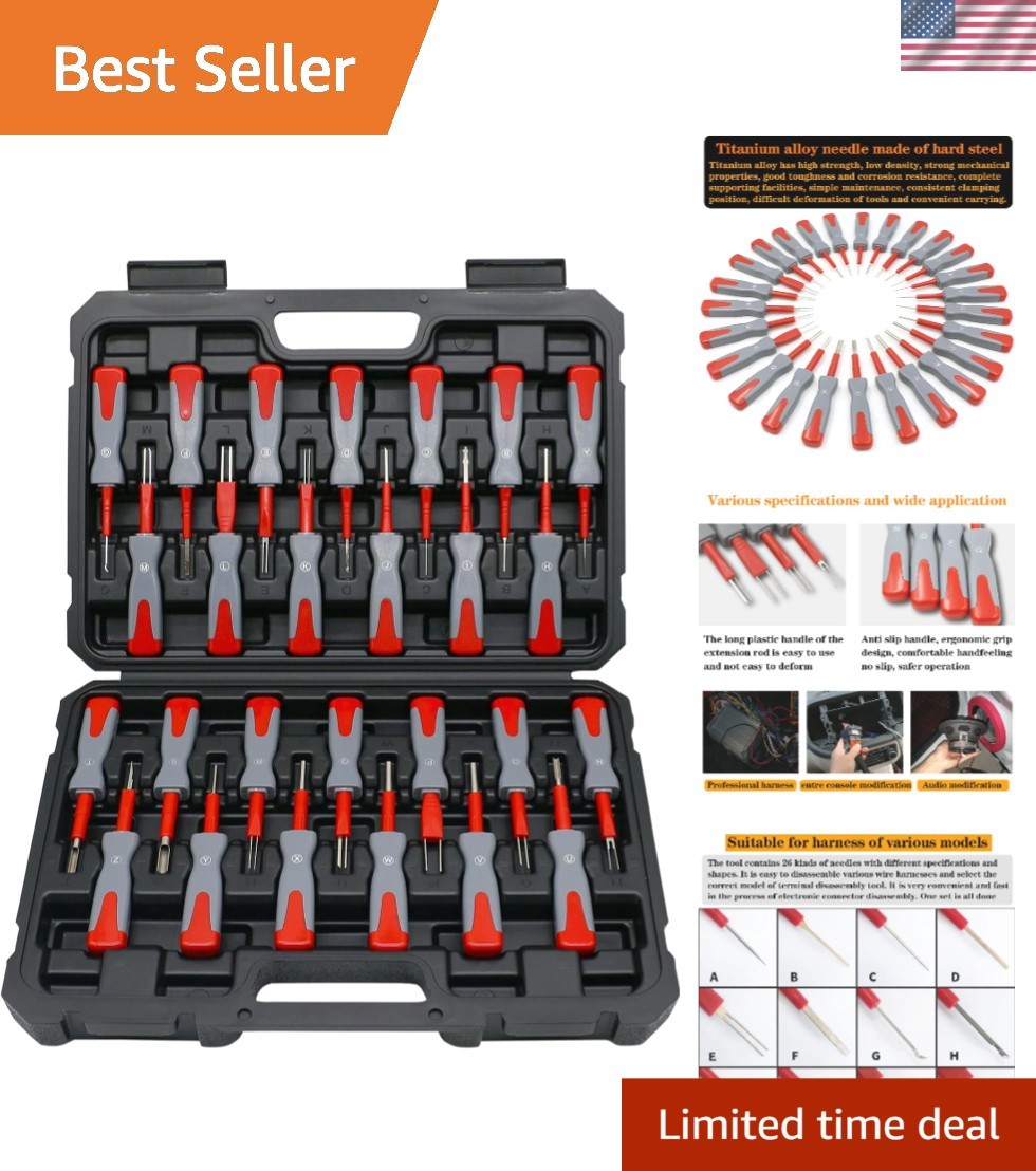 26PCS Terminal Removal Tool Kit for Wire Connectors, Pin Extractor Set | Tita...