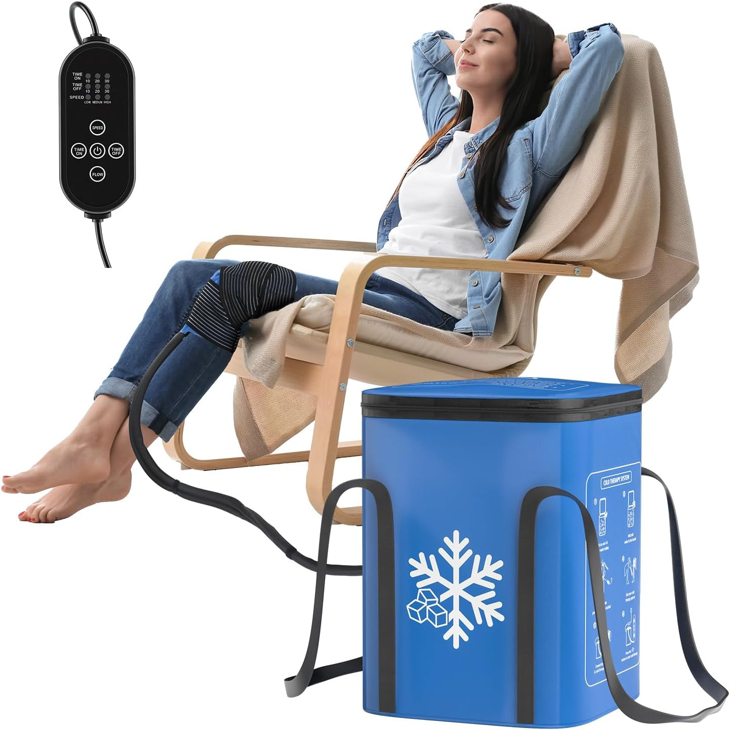 Ice Machine for Knee after Surgery, 19QT Quiet Cold Therapy Machine with Auto Ti