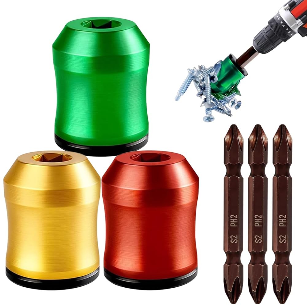 Magnetizer & Demagnetizer Tool Set, Screwdriver Head Magnetic Ring, 3Pcs Allo...