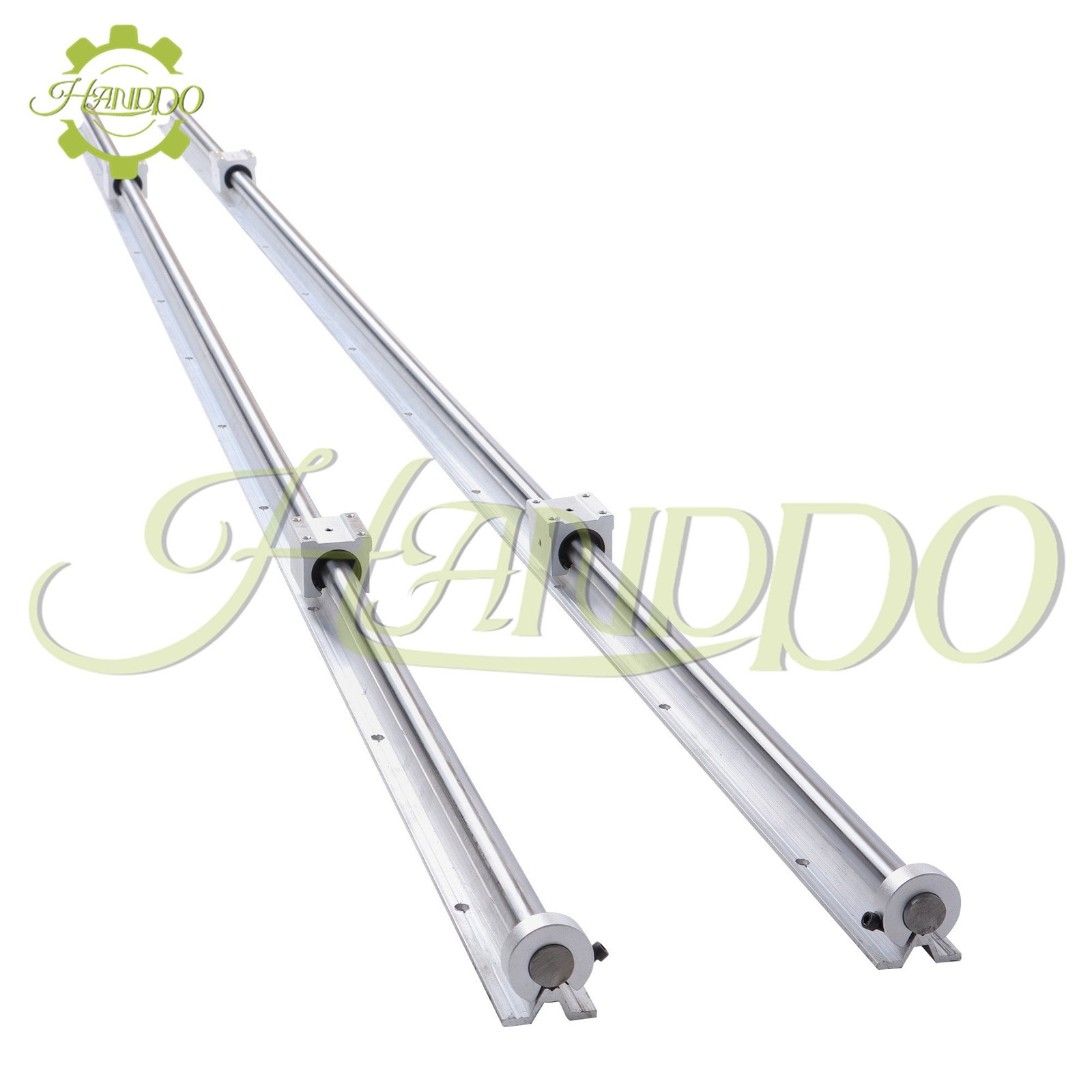 Linear Rails 2Pcs SBR20-2200mm & 4× SBR20UU Bearing Blocks & 4×20mm Fixing Rings