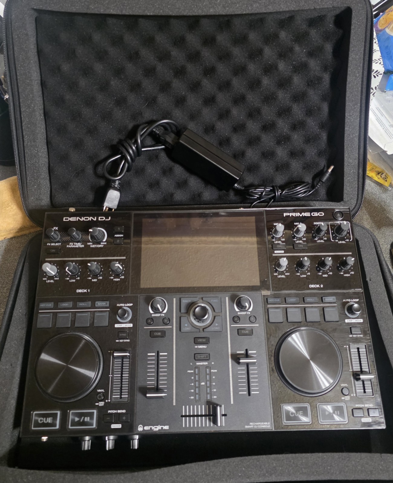 Denon DJ PRIME GO Double Deck Rechargeable Smart DJ Console With Case