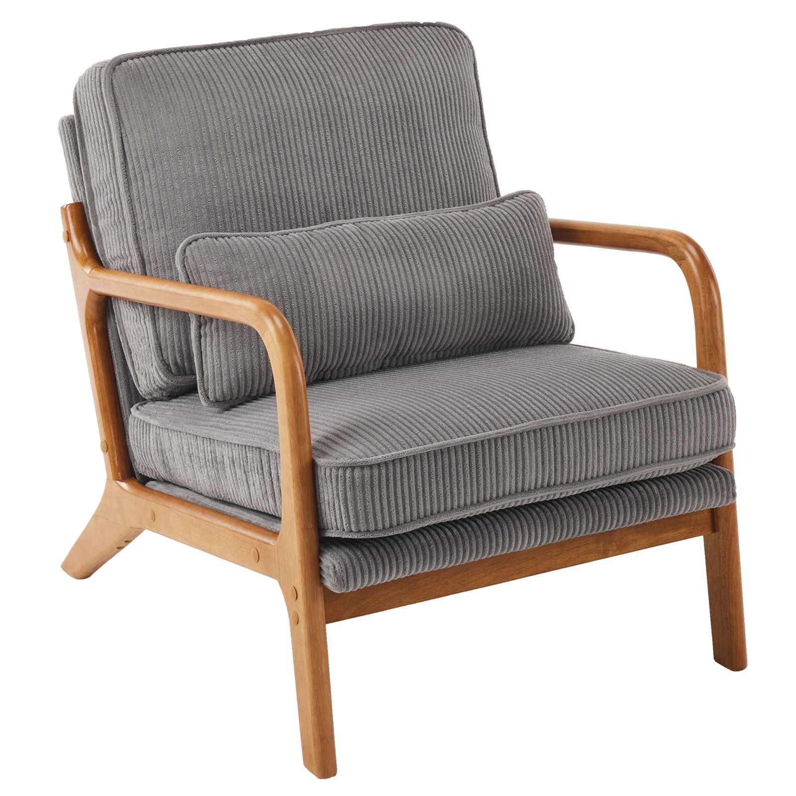 Light Gray Corduroy Upholstered Indoor Lounge Chair (330LBS Weight Capacity)
