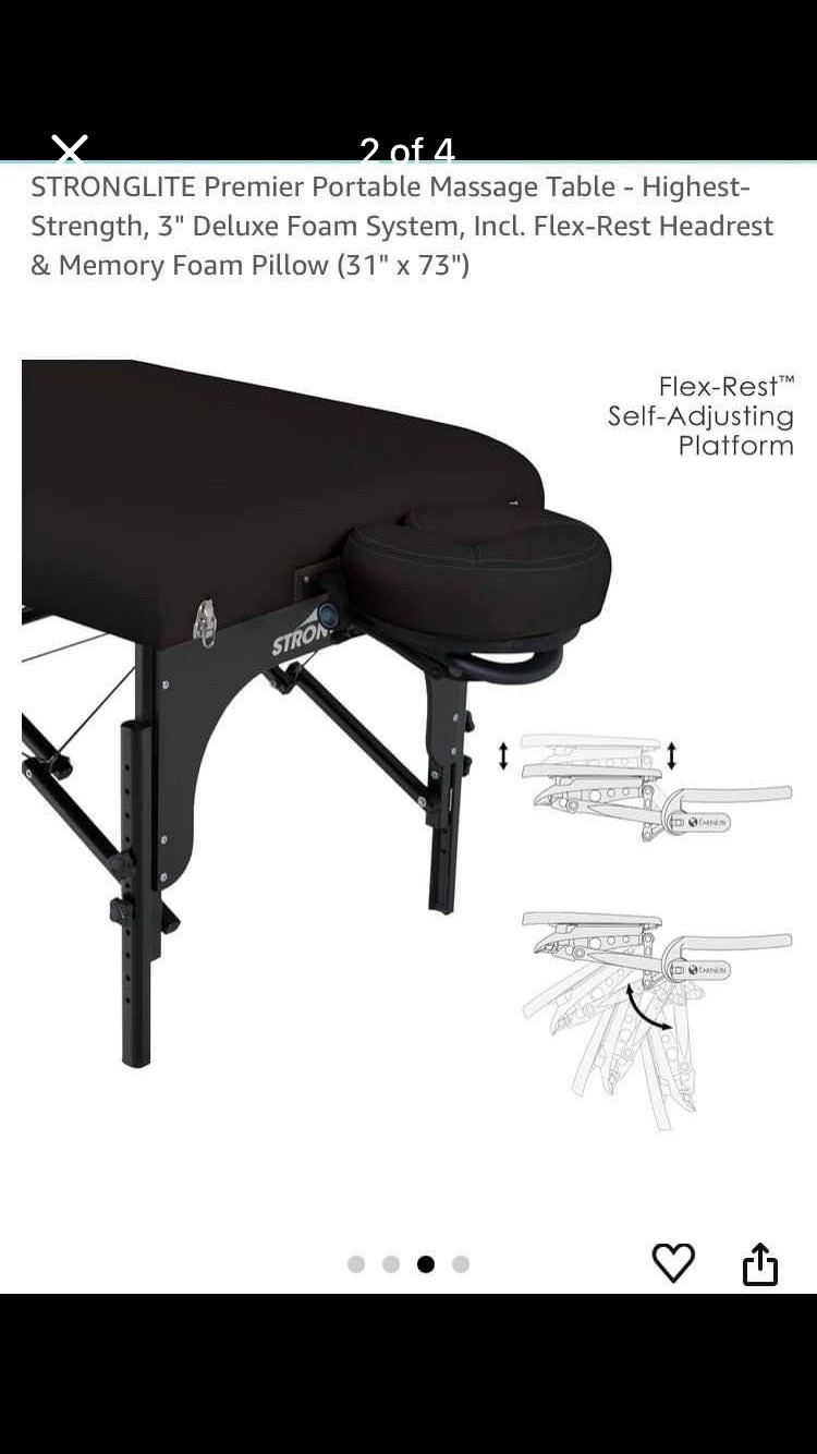 STRONGLITE Premier Portable Massage Table - Highest-Strength, 3" Deluxe Foam ...