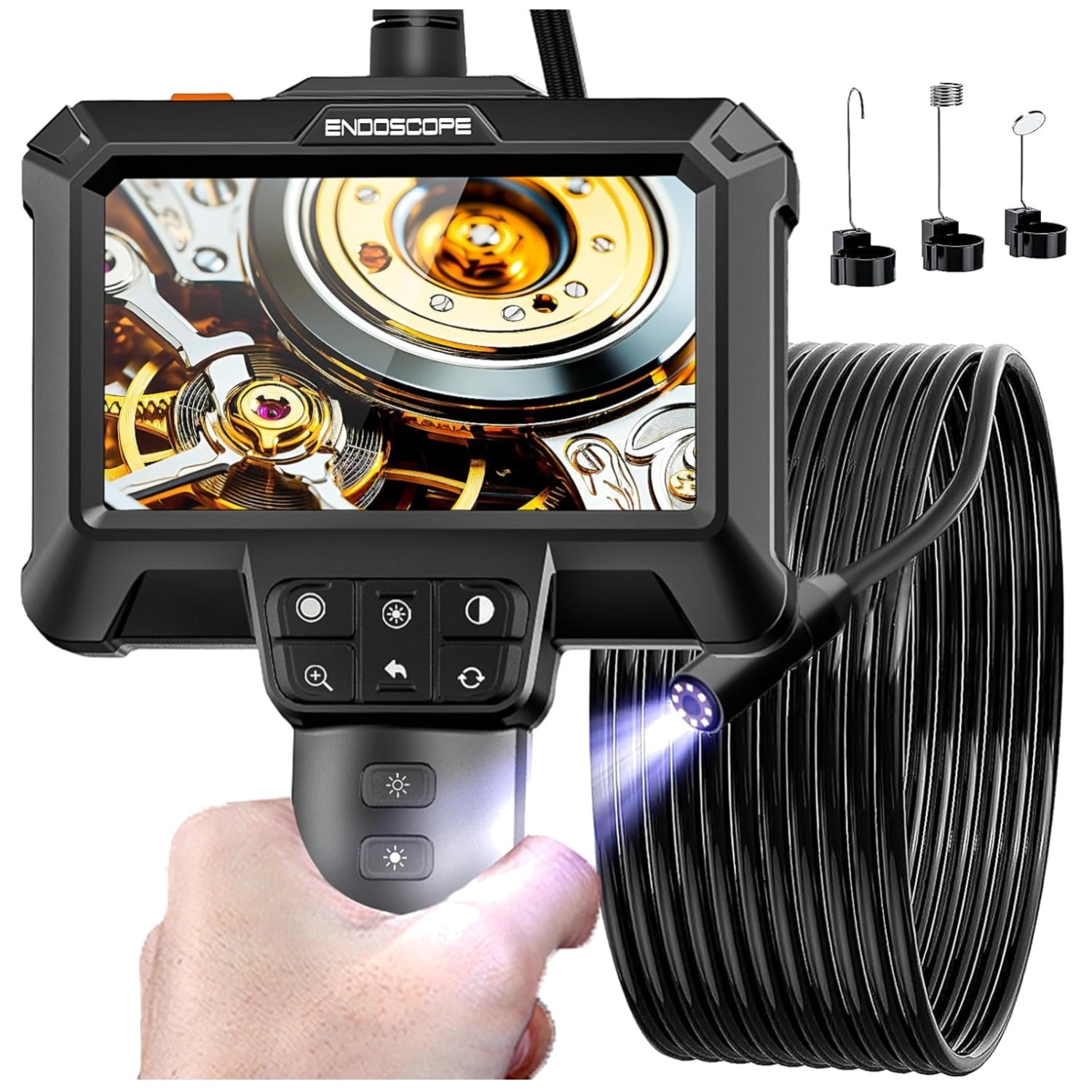 4.3'' LCD Endoscope Camera - Manual Focus & 16.5ft Cable for Expert Inspections