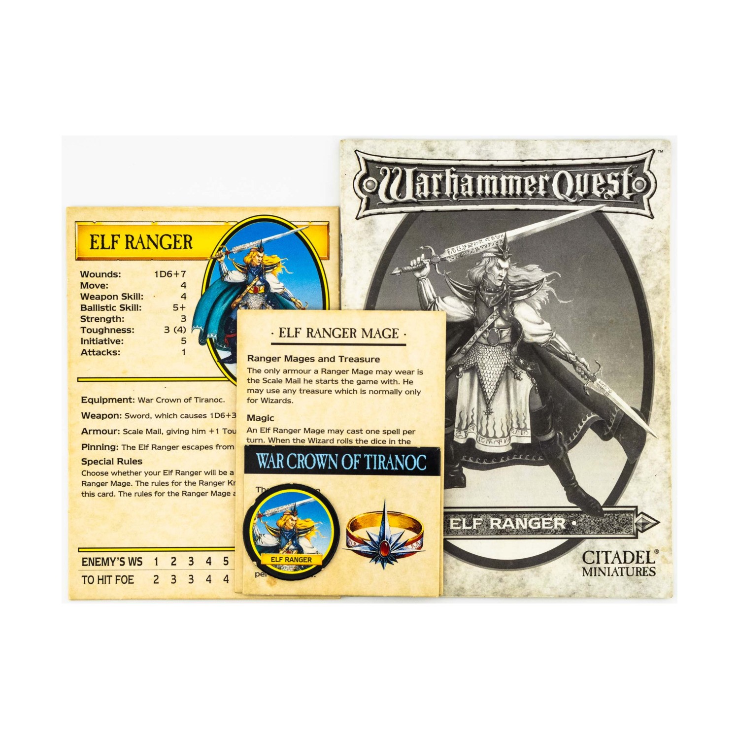 GW Warhammer Quest Warrior Pack - Elf Ranger - Cards Only! EX