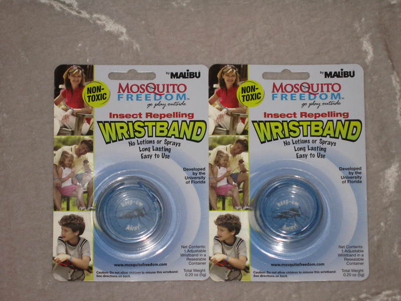2 Mosquito Insect Repelling Wristband Malibu Nontoxic NEW!