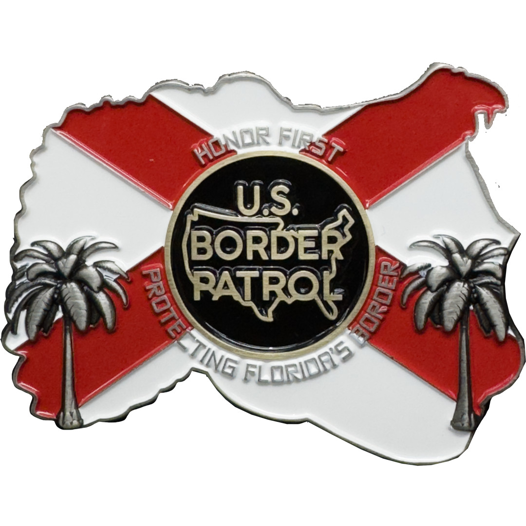 EL15-9 Border Patrol Agent Alligator Alcatraz Challenge Coin Florida Gator Secto