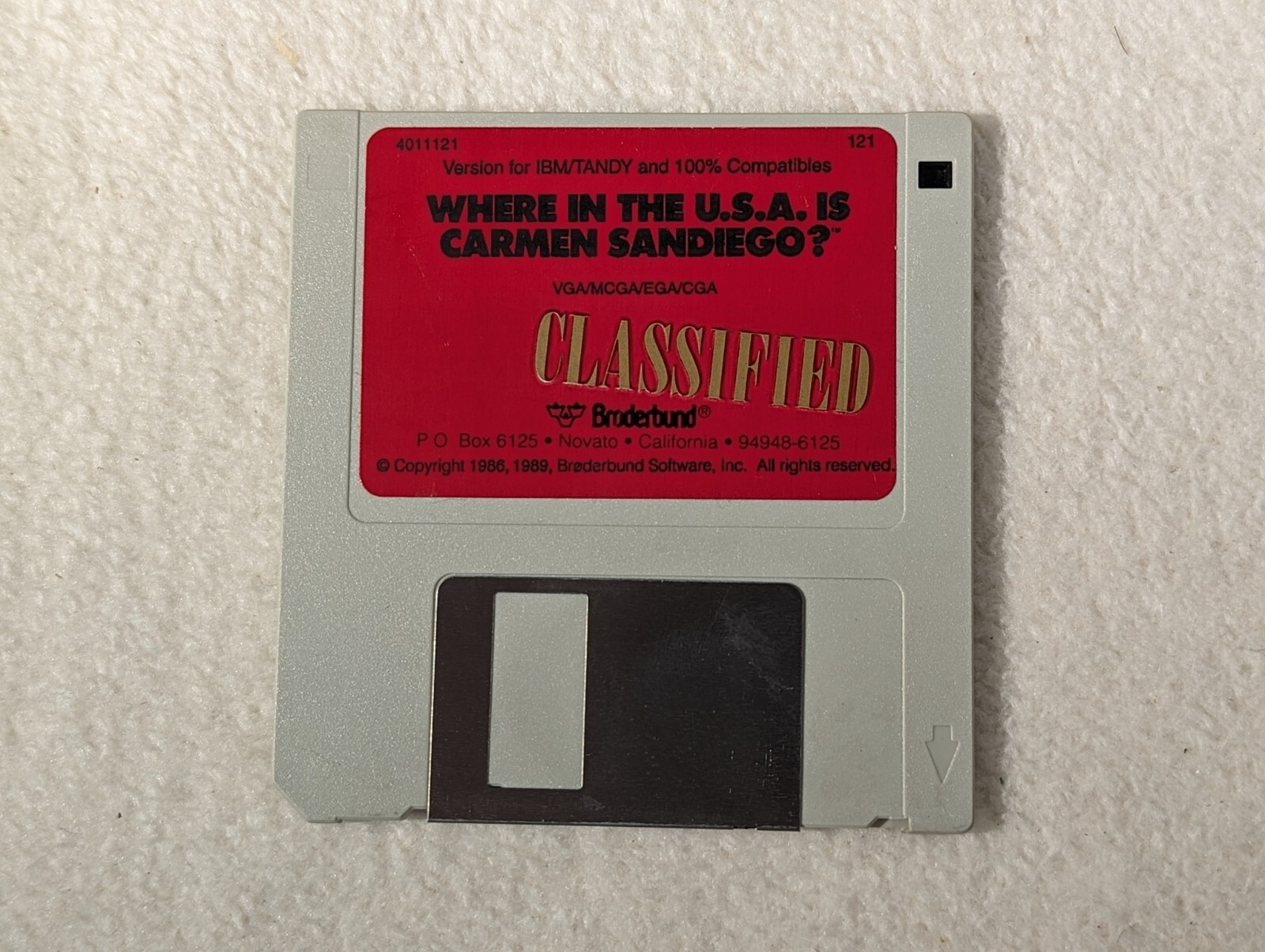 Where In The U.S.A. Is Carmen Sandiego 3.5" Floppy Disk for IBM Tandy 1989