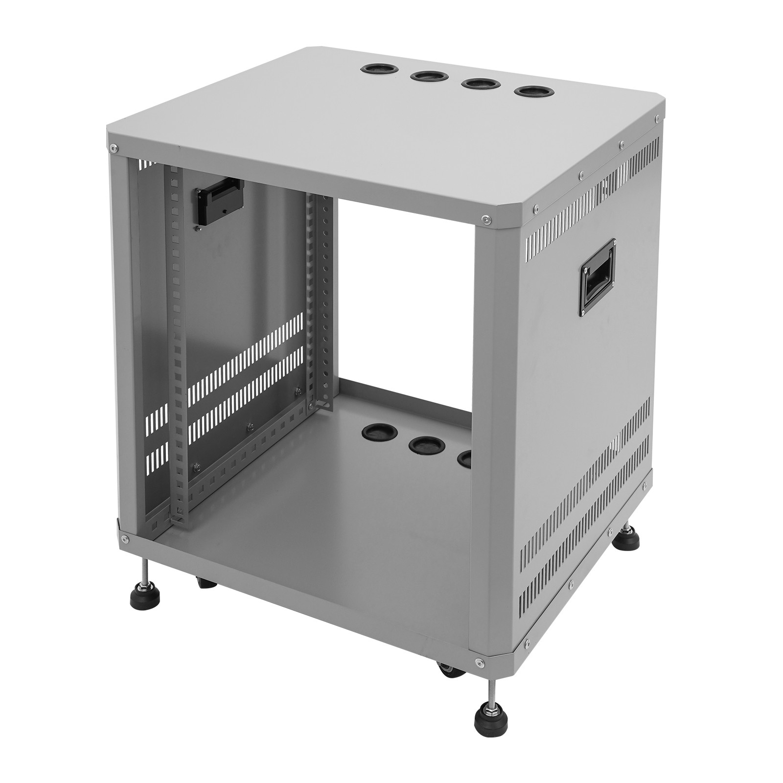 12U Network&Stereo Rack, Rolling Server Rack Open Cabinet with Caster Wheels