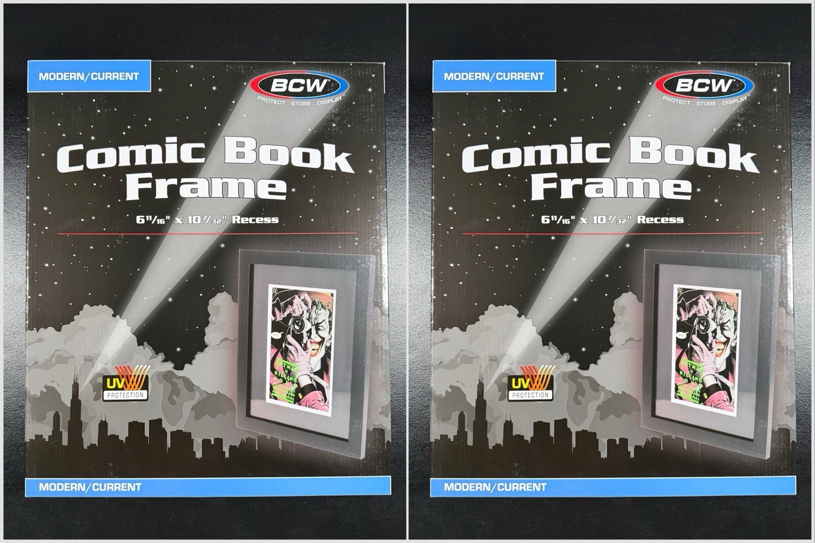 (2 Pack) BCW Comic Book FRAME - MODERN CURRENT Size Black Wood Polycarbonate
