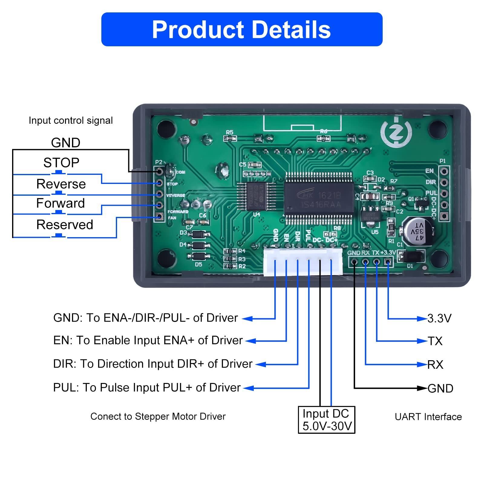 CNC Stepper Motor Controller DC 530V Fits NEMA 17/23 Microstep LCD Display