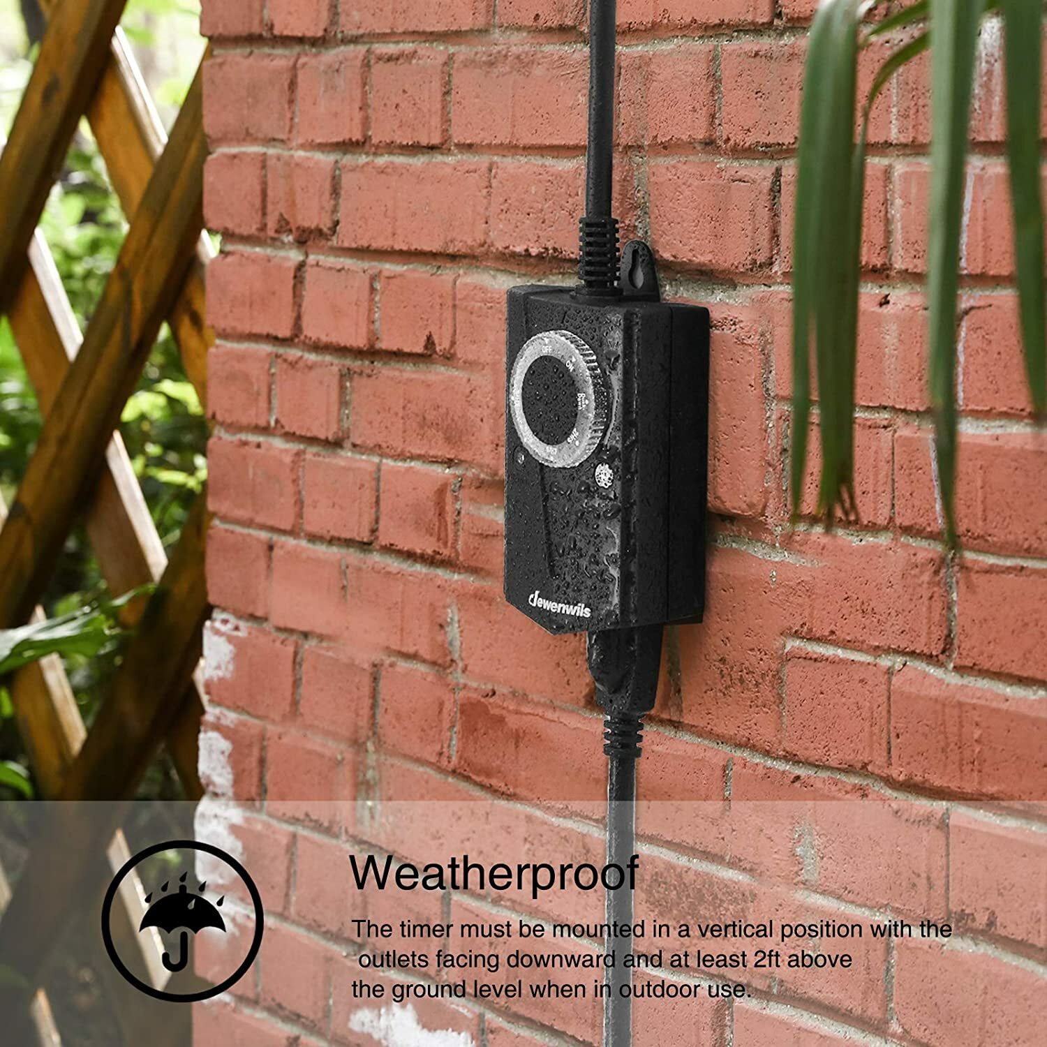 DEWENWILS 24-Hour Outdoor Timer Light Sensor Plug in Outlet Timer for Pool Pump